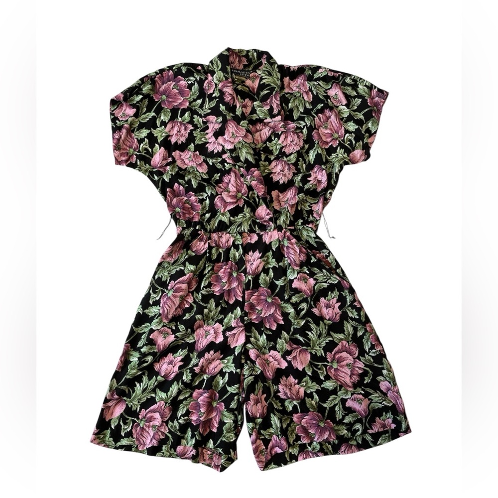 Vintage 80s/90s floral romper size for women 9/10 by Cimmaron Dress